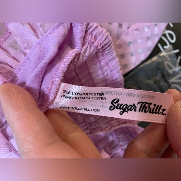 NWT Dolls Kills x Sugar Thrillz Made U Blush Gingham Crop Top Size Small - Picture 12 of 13